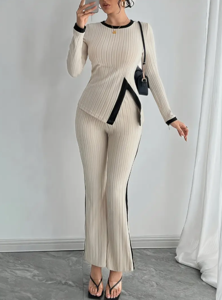 اونصومبل نسائي طويل الأكمام، بدلة من قطعتين