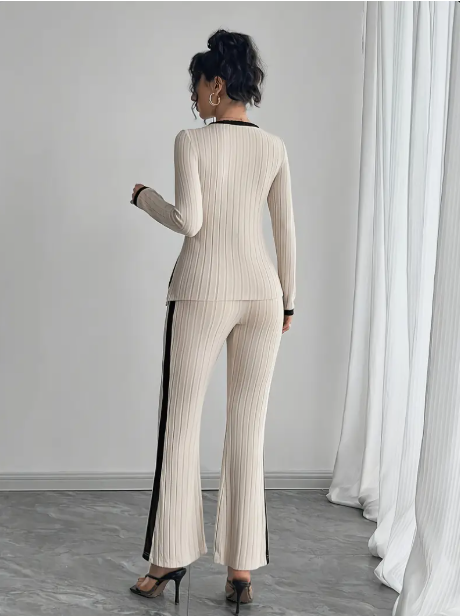 اونصومبل نسائي طويل الأكمام، بدلة من قطعتين