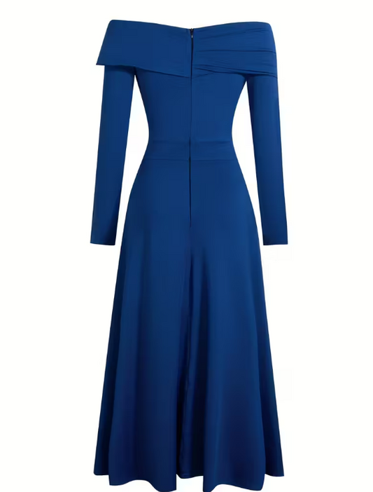 جمبسوت أنيق بأكمام طويلة وأكتاف مكشوفة للنساء