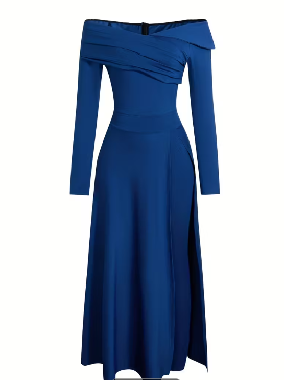 جمبسوت أنيق بأكمام طويلة وأكتاف مكشوفة للنساء