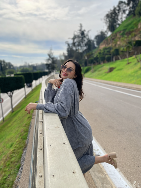 طقم الأناقة العصرية بحزام – لون رمادي